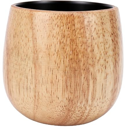 Fdit Vaso para Beber Whisky de Madera, Taza de té Antigua, Vientre Grande Ahumado Vintage para té y café, Madera Compuesta de 340 Ml para Decoración de Fiesta en el Hogar, Regalo (estilo 1)