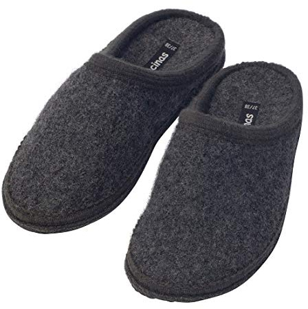 Japanwelt Pantofole da donna e da uomo, calde pantofole in feltro in lana di pecora, pantofole invernali in feltro, pantofole da casa, pantofole in feltro, antracite., 37/38 EU
