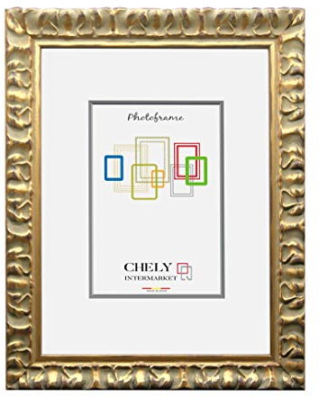 CHELY INTERMARKET | 27C2A | Marco de fotos 30x40cm Dorado Mod-217| Estilo Barroco | Marco de madera para Decoración de Casa | Fotografías de Boda | Listado de precio.(0,85)