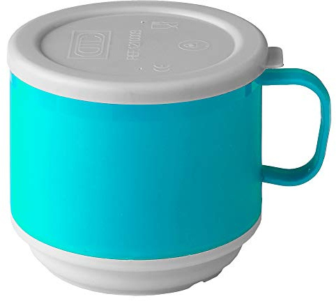 Harfield Insulated Mug with Lid 250ml Thermal Cup with Handle Reusable Virtually Unbreakable (Jade)