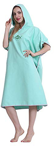 Badeponcho, Surfponcho, Badetuch Ultraleicht, Umzugshilfe, Schnelltrocknender Bademantel aus Mikrofaser für Damen, Herren und Kinder, 90 x 110 cm