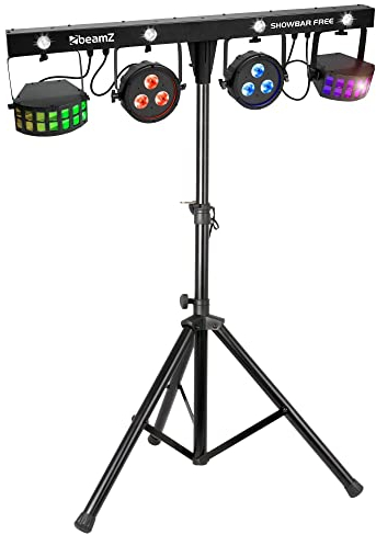 BeamZ Showbar FREE Light Show. Pack de iluminación. Incluye Trípode (2.5 Metros) y Bolsa. Espectáculo de luz Plug and Play completo, ideal DJs, fiestas, eventos.