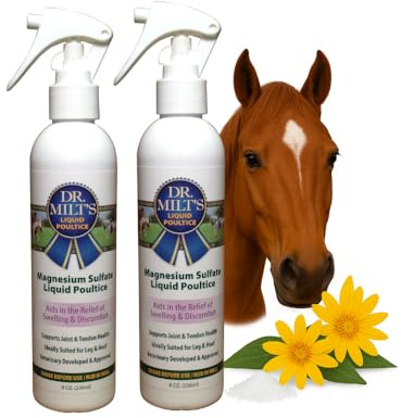 Dr. Milt's Horse Topical Epsom Salt Pain Relief Ointment Rub: Poultice and Liniment Fortified with Arnica for Horses and Animals. 2 Pack - 8oz Spray