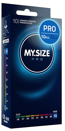 MY.SIZE PRO Elite Kondome, Größe 8, 72 mm, XXL, 10 Stück – Extra reines Vytex-Latex, leicht zu öffnen