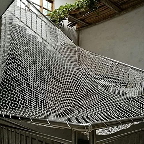 GYYN Treppen Schutznetz Cargo Netz Schutzzaun Seilnetz Weißes Nylon-Seilnetz Absturzsicherungsnetze,Kann Angepasst Werden (Farbe : 3cm mesh, Size : 2x2m(7x7ft))