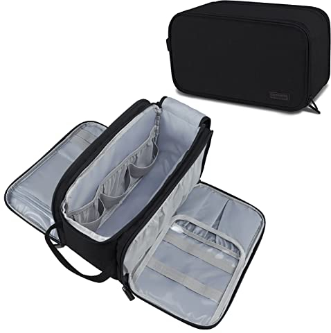 Gloppie Kulturbeutel Herren Damen Kosmetiktasche Reise Waschtasche XXL Große Kulturtasche 10L wasserdichte Toiletry Bag mit Nass-Trockenbeutel für Kinder, Männer und Frauen, Schwarz