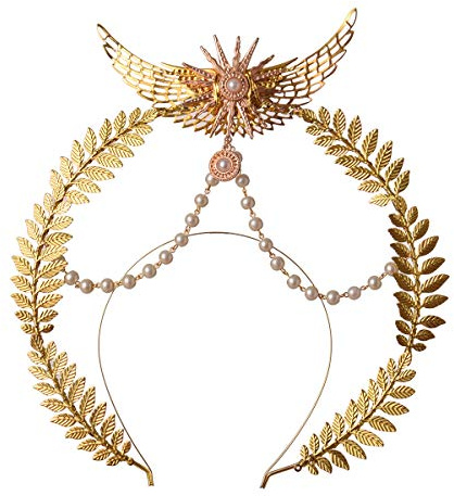 GRACEART Halo Crown Metall Kopfschmuck Göttin Krone Tudor Stirnband Elegant Perle Tiara Kopfschmuck Party Haarschmuck (I)