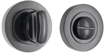 Verrou de porte de salle de bain avec bouton tournant et bouton de déverrouillage pour toilettes et salle de bain, différentes finitions (gris métallisé)