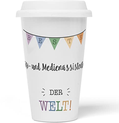 JUNIWORDS To-Go Becher mit Deckel, Beste Foto- und Medienassistentin der Welt (5699927)