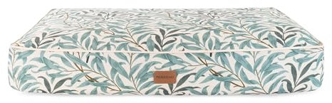 Rosewood x Morris & Co. Willow Boughs Mattress for Dogs, Medium Dog Bed, Ivory/Green, Thickly Padded, Non-Slip Base, Washable, Luxury William Morris Print
