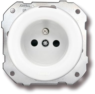 Fontini - Prise 2P+T Porcelaine Blanche DO LOW