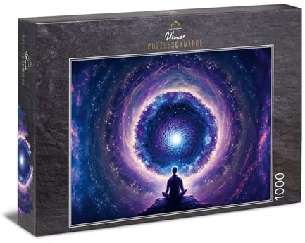 Ulmer Puzzleschmiede - 1000 Teile Puzzle Meditation im Kosmos - Premium-Erwachsenen-Puzzle zu Spiritualität, Universum, Geist, Gesundheit, Entspannung - Qualität Made in Germany