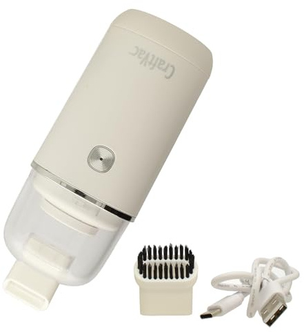 The Beadsmith CraftVac – Rechargeable Mini Vacuum – Basic Elements – Quiet 1 Button Operation – 2 Suction Levels – 2 Nozzle Attachments – Great for Beads, Glitter & More – Instructions Included