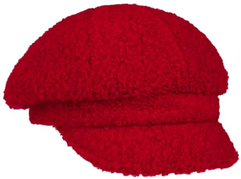 Gebeana Uni Boucle Ballonmütze Schirmmütze Schildmütze Newsboy Cap Damen - Made in Germany mit Schirm, Futter, Schirm Winter Herbst-Winter