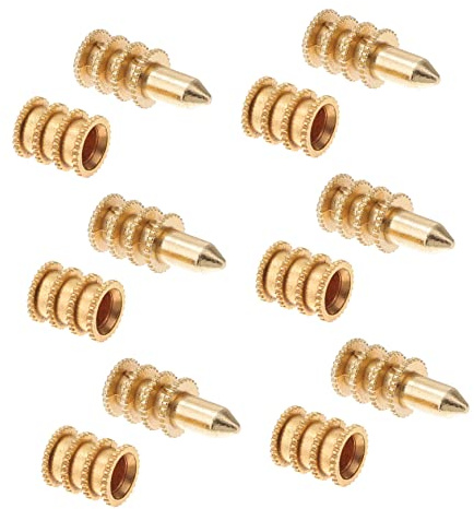Golden Copper Sleeve Table Dowel Pin Set 20pcs Zinc Alloy | Leaf Alignment Hardware, Sturdy Build, Rust Prevention Finish, Dinner Table Use