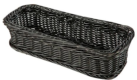 1Stk Essstäbchen-Löffel-Behälter Besteckkasten-Organizer Schreibtischablage Rattan-Aufbewahrung geflochtener Tellerkorb Korb aus Rattanimitat Rechteck Tablett Rebound Bambus