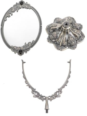 Ipetboom Kosmetikspiegel Retro Mit Ständer Antik Dekorativer Tischspiegel Aus Metall Schwenkspiegel Für Make-up