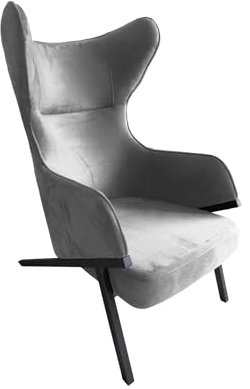 Ares Meble Gepolsterte Moderne Sessel KLERO 66 x 117 x 93 cm - Sessel Wohnzimmer, Schlafzimmer, Relaxsessel, Mit Armlehnen, Schwarze Metallbeine - Samt Schwarz (Grau)