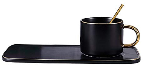 GKJHTED Ensemble de Tasses à café et soucoupes en Porcelaine réutilisables, 200 ML, simplicité, réutilisables, pour Cocktail, Latte, Noix de Coco, avec poignée, Verres à Boire, Tasse à