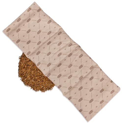 Wagner Wärmekissen aus 100% Baumwolle (Large 20x53 cm) - Mikrowellenkissen mit Weizenkörnern für Schulter, Nacken & Rücken – Natürliche Kirschkernkissen Alternative