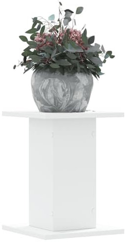 Homgoday Pflanzenständer 2 STK. Blumenständer, Dekosäule für Pflanzen, Blumenhocker Blumensäule Blumentisch Blumentopfhalter Bestelltisch Weiß 30x30x40 cm Holzwerkstoff