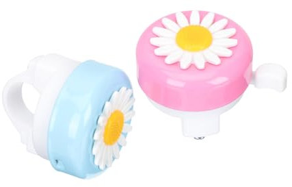 WHAMVOX 2pezzi Campanello per Bicicletta Ragazzo Ragazza con Fiori Campana Scooter per Bici Montaggio Vite Accessori Colorati per Cicli Suono Forte e Nitido