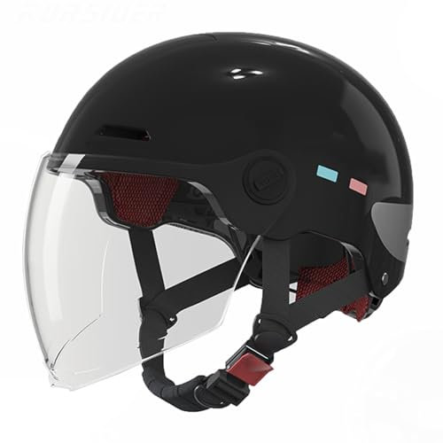 retrò Casco Scodella Portatile Mezzi Caschi Jet, Mezzo Casco da Motociclista Vintage Caschi Caschi Casco A Scodella Scooter Motorino ECE Omologato Mezzo Elmetto da Moto retrò