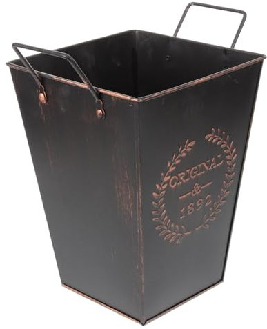 KITANDOVE Vintage Metall Blumenpot Retro Eisen Blumentopf Tischdeko Für Büro Balkon Wohnzimmer Tragbarer Blumentopf Mit Griff Kompakt Kunstvolles Design Für Kreative Arrangements