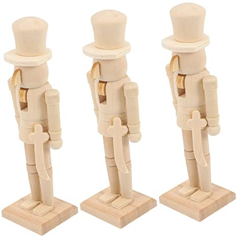 COLLBATH Soldato in Noce Non Finito Decorativo Per Schiaccianoci Vuoto in Legno Ornamento Di Natale Artigianale Figure Di Soldatini Fai Da Te Per Tavolo O Soggiorno