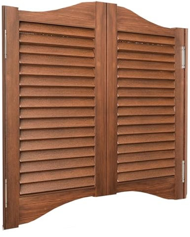 Innenschwingtür Aus Massivholz, Schwingtüren, Cafétüren, Salon-Cafétüren, Vorgefertigte Salonschwingtür Mit Lamellen Für Den Innenbereich, Automatische Schließung,D,110X90cm 43.3X35.4in