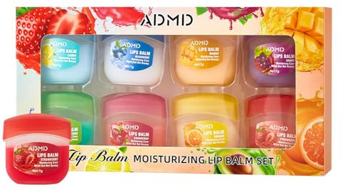 Confezione da 8 maschere per labbra in formato mini, idratano e nutrono la maschera per labbra, set di balsami per labbra con sapore di frutta, per labbra secche, screpolate