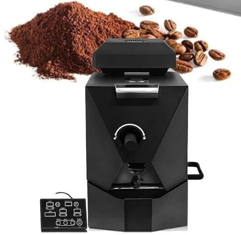URJWAN Electric Coffee Bean Roaster Commercial Roaster,Electric Coffee Bean Roaster Machine, with Smoke Filter+Chaff Collector, 3 Roasting Programs Smokeless Drum Roasting