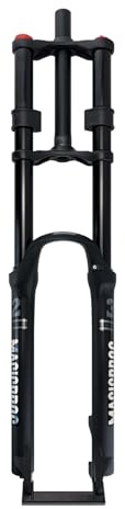 BSFHQS Mountain Bike Suspension Fork 26 27.5 29inch 1-1/8 Straight Air Fork Travel 180mm Double Crown Downhill Fork 9 * 100mm QR Disc Brake Front Fork Manual(Black,27.5in)