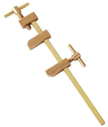 Dualoai F Clamp Japanese Wood Clamp Woodworking DIY Adjustable Opening Brass Carpentry Comfortable Parallel Clamp Tool Bar Clamp, 120mm
