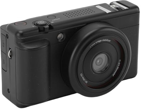 Digitalkamera, 5K 80MP Vlog -Kamera für Fotografie, 30fps Videokameras mit 16 Fach Digitalem Zoom, Autofokus, 2,8 -Zoll -Flip -Bildschirm, Kompakte Mini -Kameras für Jungen (Black)