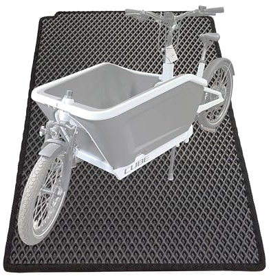 EVA Drive Premium Schutzmatte für Cube Cargo | Lastenrad Fußmatten Teppiche | Lastenrad Zubehör | mit Einfassung | Farbe Schwarz