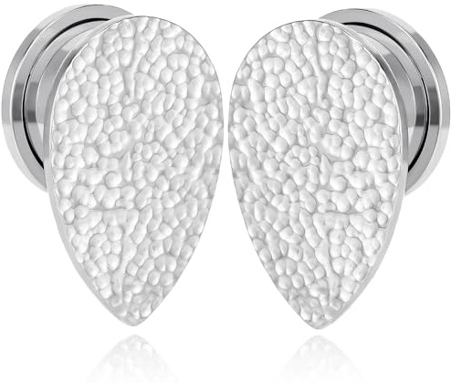 Vankula Ohr Tunnel 1 Paar Single Flared Flesh Plugs Tropfen Edelstahl für männer damen Ohrpiercing Gestreckte Schmuck 8mm bis 19mm