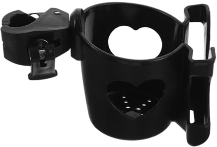 iplusmile Portavasos para Bicicleta y Carrito Soporte Ajustable para Botellas y Teléfono Compatible con Cochecitos Sillas de Ruedas y Andadores Color Negro Capacidad y Diseño Estable