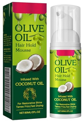 Olive Oil Mousse Modella, Curl Defining Cream, Mousse Di Schiuma Per CapelliPer All'olio D'oliv, Fuktgivande, Skapa Diversi Stili, Lämplig för alla hårtyper