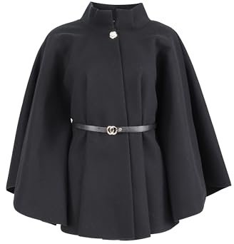 malito - Damen Cape Mantel - langarm Vintage Poncho modern & elegant - edle bequeme unifarbene Jacke - klassischer Umhang Freizeit & Alltag 4570 (Onesize XS-XL)