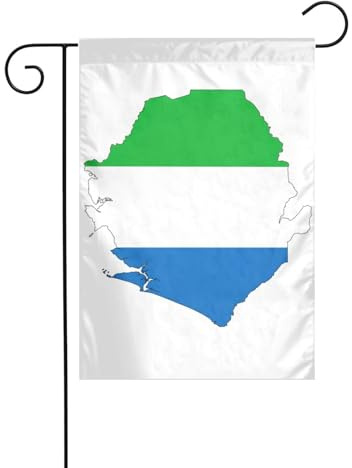 Bandera de Sierra Leona con impresión de mapa, banderas de jardín para decoración exterior, bandera de patio pequeña de temporada, invierno, Navidad, vacaciones, decoración al aire libre