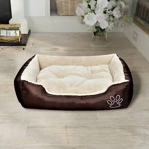 GeenYuu Cuccia calda per cani con cuscino imbottito S, Oxford rivestito in PU, 50 x 38 x 17 cm, antiscivolo, lavabile, ideale per interni, box per cani, canili, comodo posto letto per cani e gatti