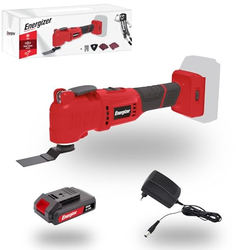 Energizer - Herramienta multifunción oscilante inalámbrica de 20 V, 6 velocidades 7000-19000 OPM, fijación universal de cambio rápido, batería de 20 V y cargador incluido