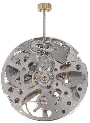 WHAMVOX Movimiento de Reloj Automático Plateado de Metal Diseño Esqueleto y Precisión para Proyectos DIY y Fabricación de Relojes