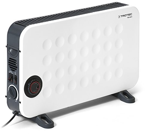 TROTEC Heizkörper elektro TCH 26 E – Heizleistung 750 W / 1250 W / 2000 W – Konvektor mobil, weiß