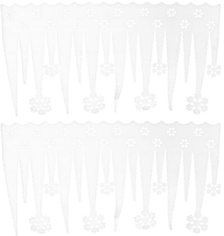 BESTOYARD 2Pcs Schnee Eiszapfen Deko Eiszapfengirlande Weihnachtsdeko Fenster Wand Schneeflocke