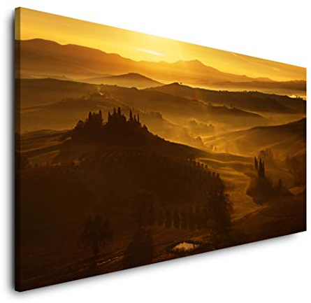 Landschaft Toskana 120x 60cm Panorama Leinwand Bild XXL Format Wandbilder Wohnzimmer Wohnung Deko Kunstdrucke