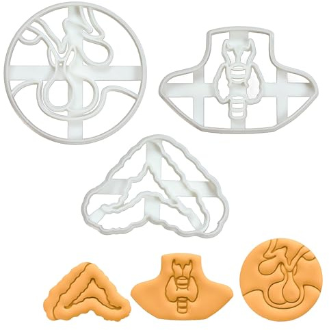 3er Set Ausstechformen (Formen: Schilddrüse, Hypophyse, & Nebenniere), 3 Teile, Bakerlogy