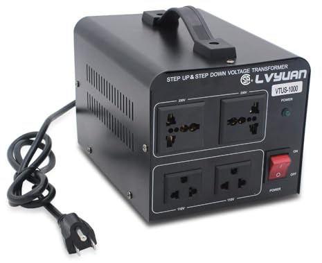 Cantonape Voltage Transformer Converter 1000 Watt Step Up/Down Convert from 110-120 Volt to 220-240 Volt and from 220-240 Volt to 110-120 Volt with 2 US Outlets, 2 Universal Outlets
