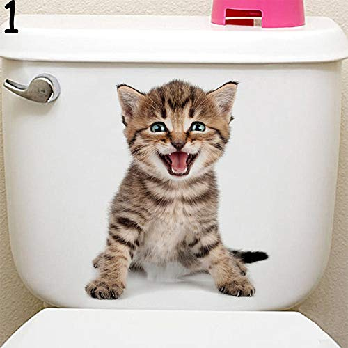 Aufkleber Für Toilettendeckel Cartoon Tier 3D Toilettenaufkleber Auf Dem Toilettensitz Nette Katzen Pvc Wandaufkleber Badezimmer Kühlschrank Tür Dekor Aufkleber Aufkleber C.